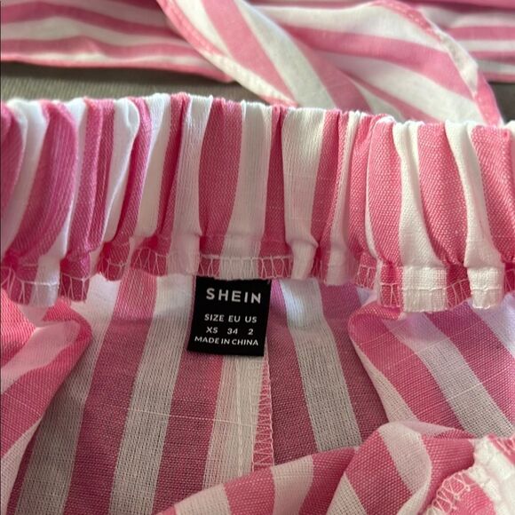 SHEIN Pink Striped Shorts Set - Picture 5 of 7